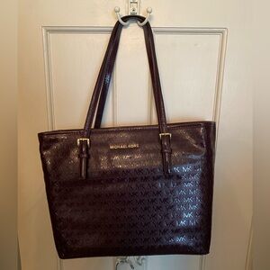 Michael Kors burgundy tote bag